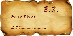 Berze Kleon névjegykártya